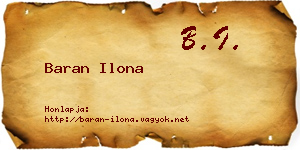 Baran Ilona névjegykártya