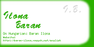 ilona baran business card